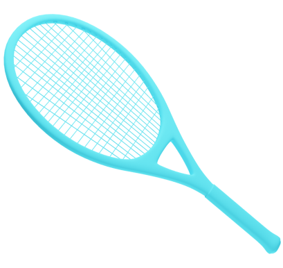 a blue racket